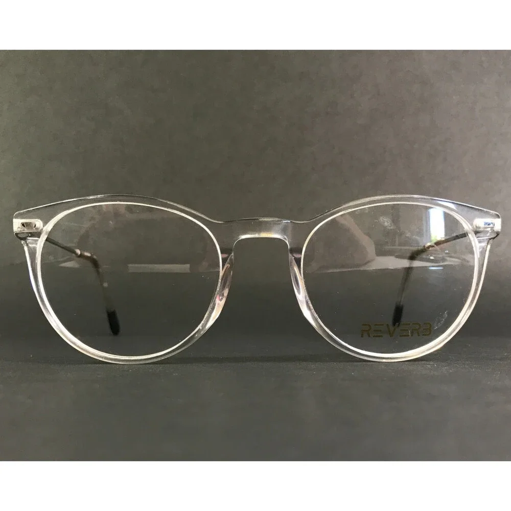 Reverb Eyeglasses Frames RVMO5130 971 Clear Silver Round Full Rim 50-22-140